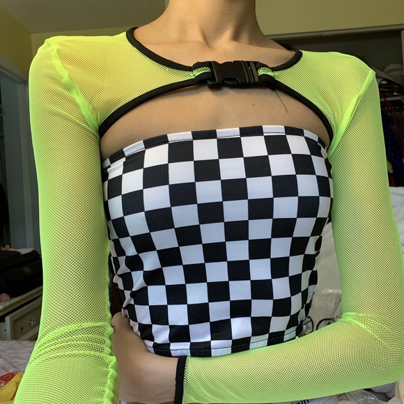 🖤🏁 New Checkered Tube Top 🏁🖤 - Picture 2 of 4